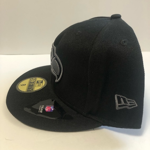 NWT Seattle Seahawks Fitted Hat Special Blackout Edition - Picture 3 of 4